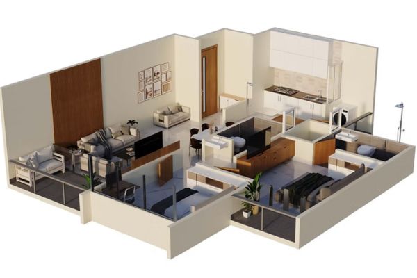 Chandraai Galaxy 2 BHK Premium Floor Plan